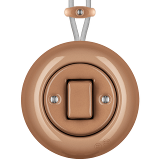 PORCELAIN KATY PATY COLONA ROUND SURFACE MOUNTED FAT BUTTON SWITCH DERMA - DYKE & DEAN