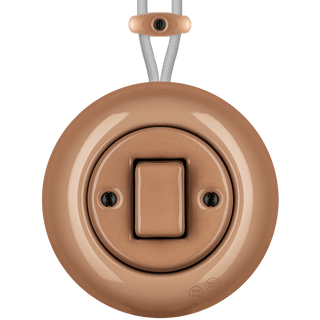 PORCELAIN KATY PATY COLONA ROUND SURFACE MOUNTED FAT BUTTON SWITCH DERMA - DYKE & DEAN