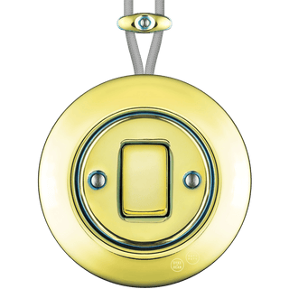 PORCELAIN KATY PATY COLONA ROUND SURFACE MOUNTED FAT BUTTON SWITCH LUCEDO - DYKE & DEAN