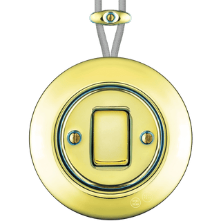 PORCELAIN KATY PATY COLONA ROUND SURFACE MOUNTED FAT BUTTON SWITCH LUCEDO - DYKE & DEAN