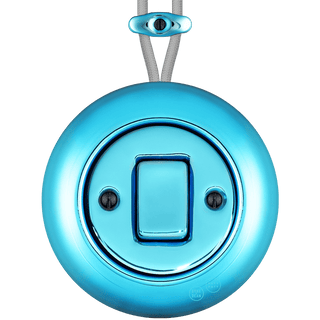 PORCELAIN KATY PATY COLONA ROUND SURFACE MOUNTED FAT BUTTON SWITCH SKY BLUE - DYKE & DEAN