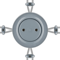 PORCELAIN KATY PATY COLONA ROUND SURFACE MOUNTED JUNCTION BOX ASH GREY - DYKE & DEAN