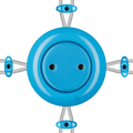 PORCELAIN KATY PATY COLONA ROUND SURFACE MOUNTED JUNCTION BOX AZURE - DYKE & DEAN