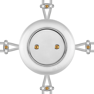 PORCELAIN KATY PATY COLONA ROUND SURFACE MOUNTED JUNCTION BOX CHROME - DYKE & DEAN