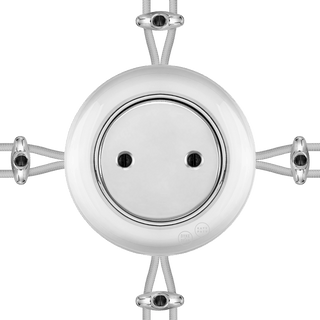 PORCELAIN KATY PATY COLONA ROUND SURFACE MOUNTED JUNCTION BOX CHROME - DYKE & DEAN