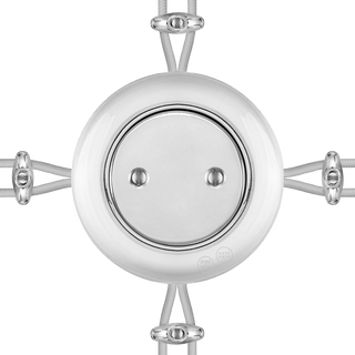 PORCELAIN KATY PATY COLONA ROUND SURFACE MOUNTED JUNCTION BOX CHROME - DYKE & DEAN