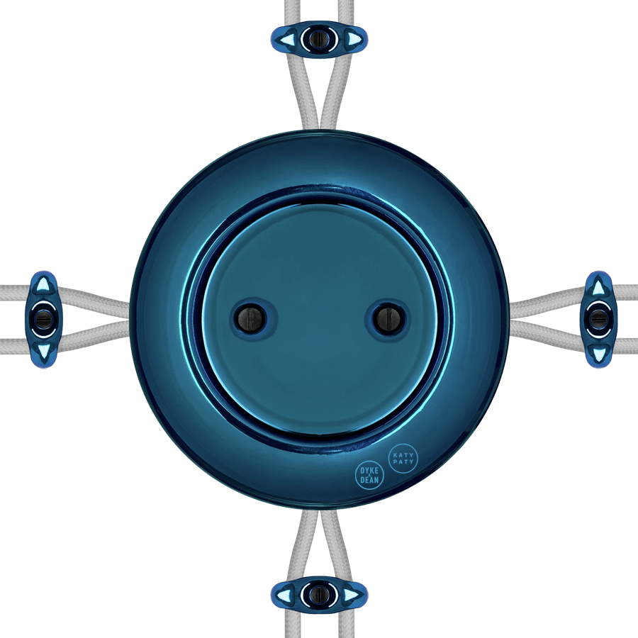 PORCELAIN KATY PATY COLONA ROUND SURFACE MOUNTED JUNCTION BOX DARK BLUE - DYKE & DEAN