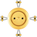 PORCELAIN KATY PATY COLONA ROUND SURFACE MOUNTED JUNCTION BOX GOLD - DYKE & DEAN