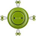 PORCELAIN KATY PATY COLONA ROUND SURFACE MOUNTED JUNCTION BOX GREEN - DYKE & DEAN