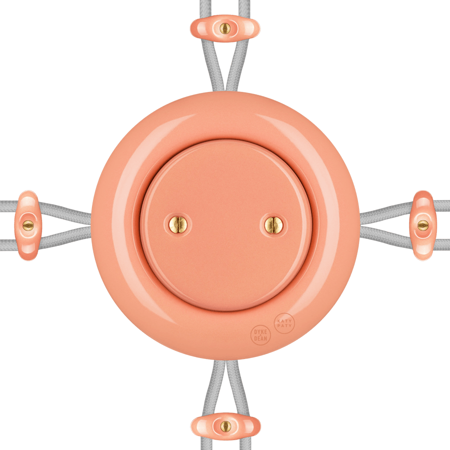 PORCELAIN KATY PATY COLONA ROUND SURFACE MOUNTED JUNCTION BOX SALMON PINK - DYKE & DEAN
