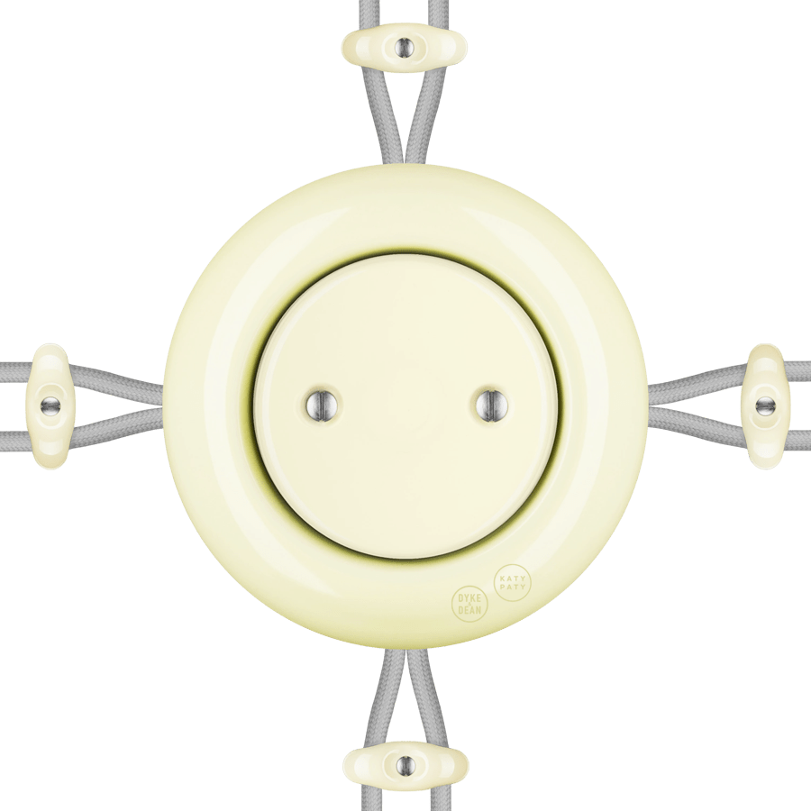 PORCELAIN KATY PATY COLONA ROUND SURFACE MOUNTED JUNCTION BOX VANILLA - DYKE & DEAN