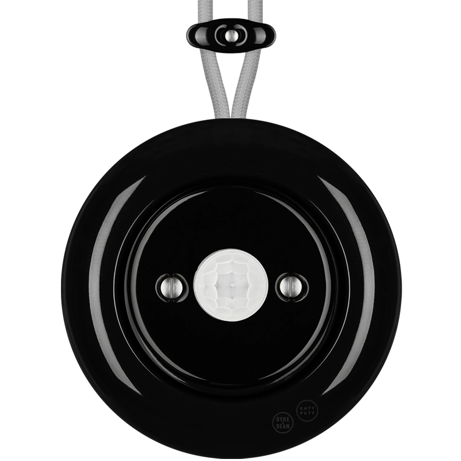 PORCELAIN KATY PATY COLONA ROUND SURFACE MOUNTED MOTION SENSOR BLACK - DYKE & DEAN