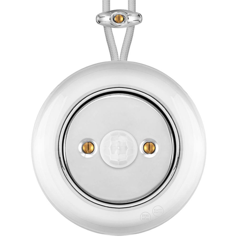 PORCELAIN KATY PATY COLONA ROUND SURFACE MOUNTED MOTION SENSOR CHROME - DYKE & DEAN