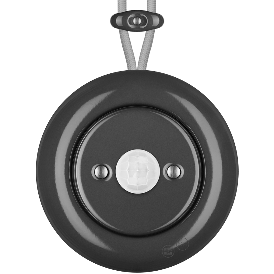 PORCELAIN KATY PATY COLONA ROUND SURFACE MOUNTED MOTION SENSOR DARK GREY - DYKE & DEAN