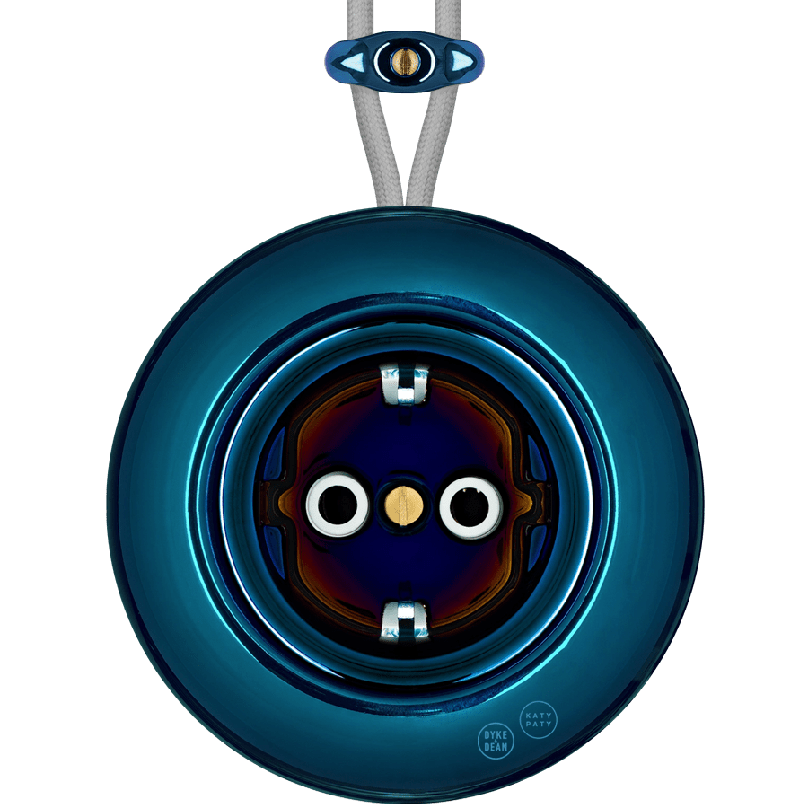 PORCELAIN KATY PATY COLONA ROUND SURFACE MOUNTED SCHUKO SOCKET DARK BLUE - DYKE & DEAN