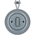 PORCELAIN KATY PATY COLONA ROUND SURFACE MOUNTED SLIM BUTTON SWITCH ASH GREY - DYKE & DEAN
