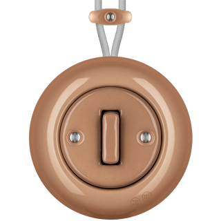 PORCELAIN KATY PATY COLONA ROUND SURFACE MOUNTED SLIM BUTTON SWITCH DERMA - DYKE & DEAN