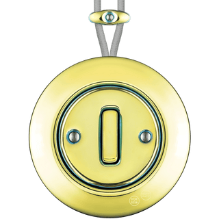 PORCELAIN KATY PATY COLONA ROUND SURFACE MOUNTED SLIM BUTTON SWITCH LUCEDO - DYKE & DEAN