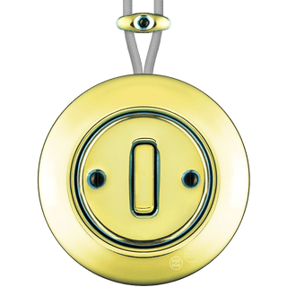 PORCELAIN KATY PATY COLONA ROUND SURFACE MOUNTED SLIM BUTTON SWITCH LUCEDO - DYKE & DEAN