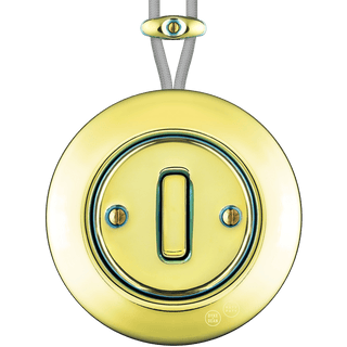 PORCELAIN KATY PATY COLONA ROUND SURFACE MOUNTED SLIM BUTTON SWITCH LUCEDO - DYKE & DEAN