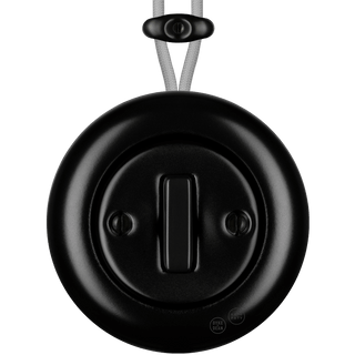 PORCELAIN KATY PATY COLONA ROUND SURFACE MOUNTED SLIM BUTTON SWITCH MATTE BLACK - DYKE & DEAN