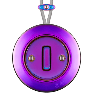 PORCELAIN KATY PATY COLONA ROUND SURFACE MOUNTED SLIM BUTTON SWITCH VIOLEDO - DYKE & DEAN