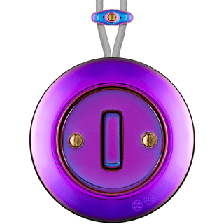 PORCELAIN KATY PATY COLONA ROUND SURFACE MOUNTED SLIM BUTTON SWITCH VIOLEDO - DYKE & DEAN