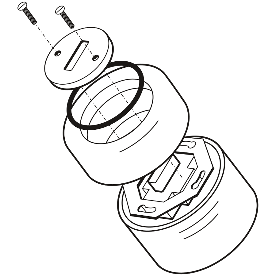 PORCELAIN KATY PATY COLONA ROUND SURFACE MOUNTED SLIM BUTTON SWITCH WHITE - DYKE & DEAN