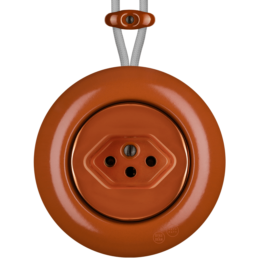 PORCELAIN KATY PATY COLONA ROUND SURFACE MOUNTED SWISS SOCKET BRICK RED - DYKE & DEAN