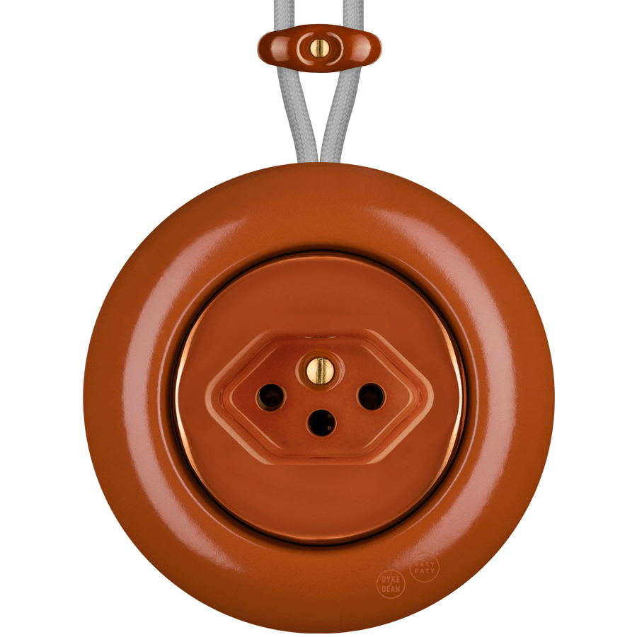 PORCELAIN KATY PATY COLONA ROUND SURFACE MOUNTED SWISS SOCKET BRICK RED - DYKE & DEAN