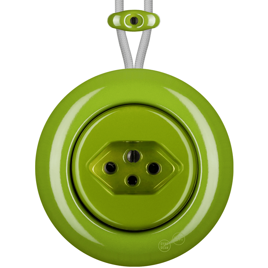 PORCELAIN KATY PATY COLONA ROUND SURFACE MOUNTED SWISS SOCKET GREEN - DYKE & DEAN