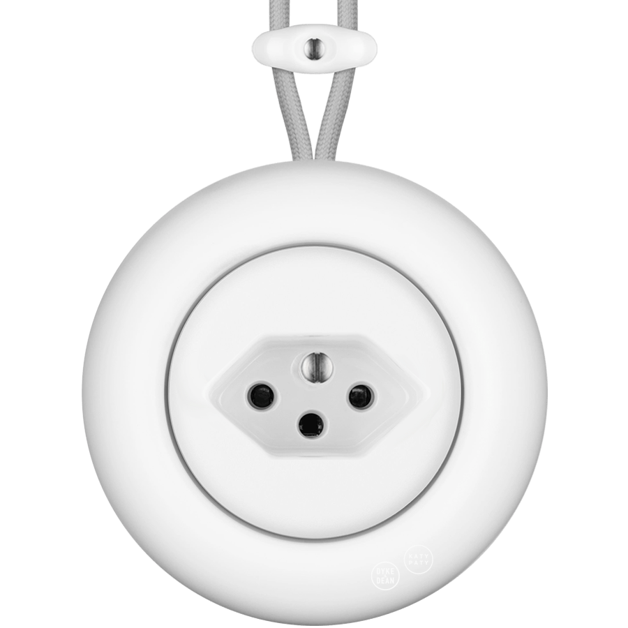 PORCELAIN KATY PATY COLONA ROUND SURFACE MOUNTED SWISS SOCKET MATTE WHITE - DYKE & DEAN
