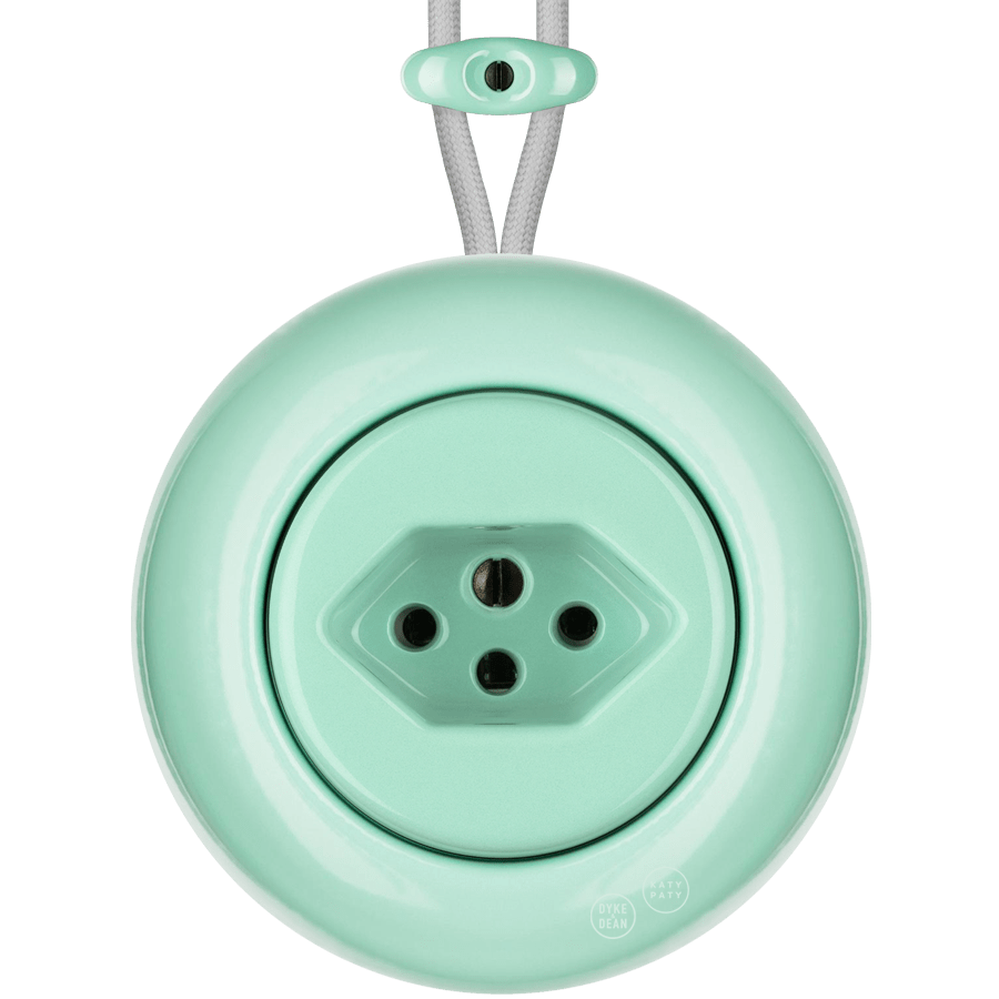 PORCELAIN KATY PATY COLONA ROUND SURFACE MOUNTED SWISS SOCKET MINT GREEN - DYKE & DEAN
