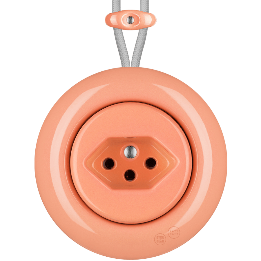PORCELAIN KATY PATY COLONA ROUND SURFACE MOUNTED SWISS SOCKET SALMON PINK - DYKE & DEAN