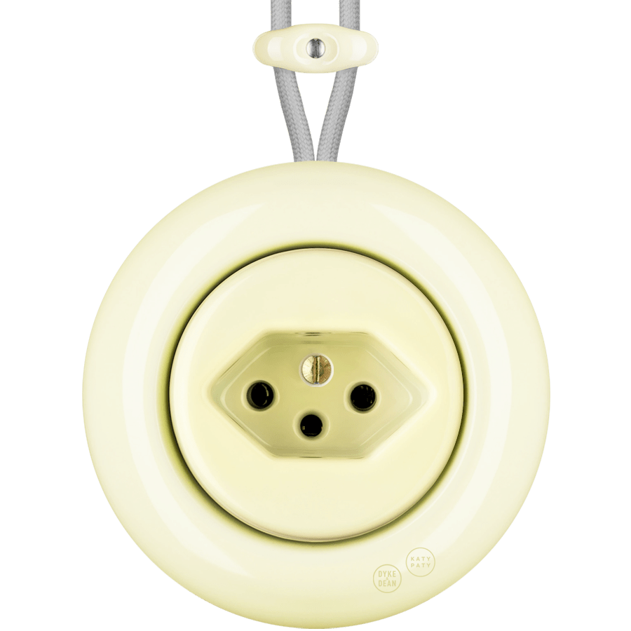 PORCELAIN KATY PATY COLONA ROUND SURFACE MOUNTED SWISS SOCKET VANILLA - DYKE & DEAN