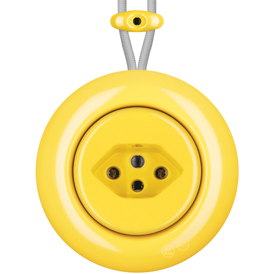 PORCELAIN KATY PATY COLONA ROUND SURFACE MOUNTED SWISS SOCKET YELLOW - DYKE & DEAN