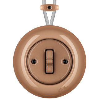 PORCELAIN KATY PATY COLONA ROUND SURFACE MOUNTED TOGGLE BUTTON SWITCH DERMA - DYKE & DEAN