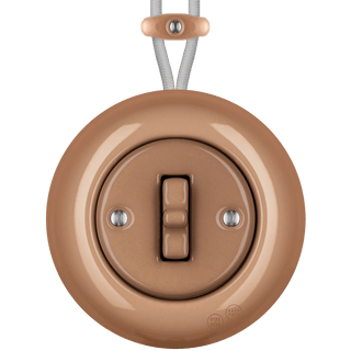 PORCELAIN KATY PATY COLONA ROUND SURFACE MOUNTED TOGGLE BUTTON SWITCH DERMA - DYKE & DEAN
