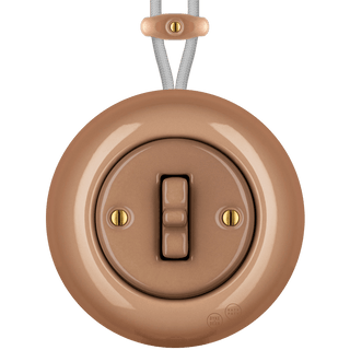 PORCELAIN KATY PATY COLONA ROUND SURFACE MOUNTED TOGGLE BUTTON SWITCH DERMA - DYKE & DEAN