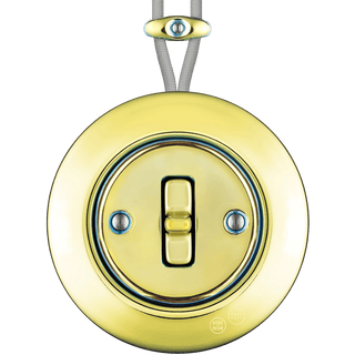 PORCELAIN KATY PATY COLONA ROUND SURFACE MOUNTED TOGGLE BUTTON SWITCH LUCEDO - DYKE & DEAN