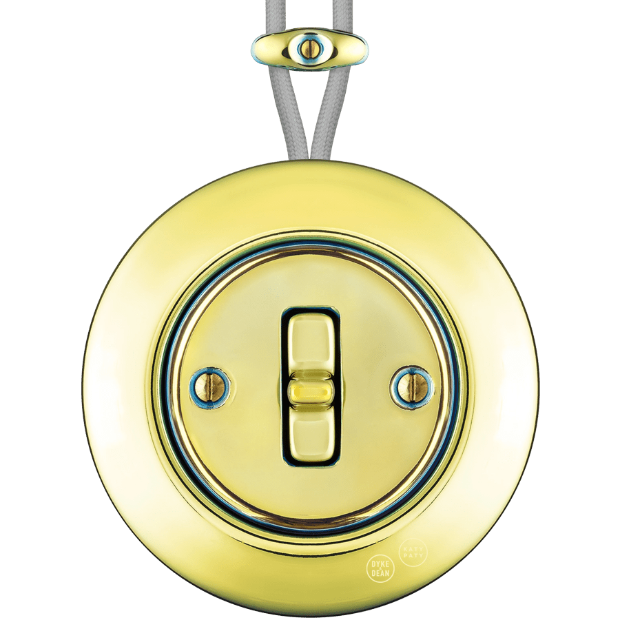 PORCELAIN KATY PATY COLONA ROUND SURFACE MOUNTED TOGGLE BUTTON SWITCH LUCEDO - DYKE & DEAN