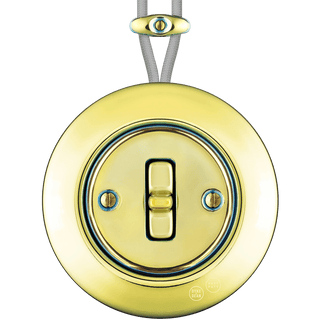 PORCELAIN KATY PATY COLONA ROUND SURFACE MOUNTED TOGGLE BUTTON SWITCH LUCEDO - DYKE & DEAN