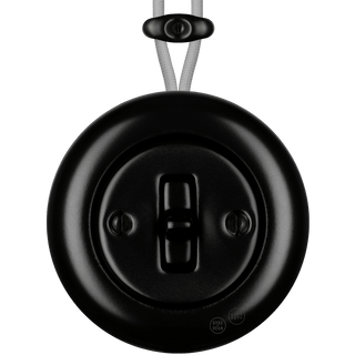 PORCELAIN KATY PATY COLONA ROUND SURFACE MOUNTED TOGGLE BUTTON SWITCH MATTE BLACK - DYKE & DEAN