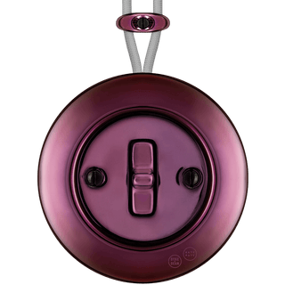 PORCELAIN KATY PATY COLONA ROUND SURFACE MOUNTED TOGGLE BUTTON SWITCH PURPLE - DYKE & DEAN