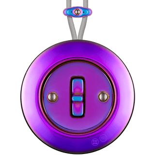 PORCELAIN KATY PATY COLONA ROUND SURFACE MOUNTED TOGGLE BUTTON SWITCH VIOLEDO - DYKE & DEAN