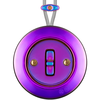 PORCELAIN KATY PATY COLONA ROUND SURFACE MOUNTED TOGGLE BUTTON SWITCH VIOLEDO - DYKE & DEAN