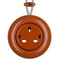 PORCELAIN KATY PATY COLONA ROUND SURFACE MOUNTED UK SOCKET BRICK RED - DYKE & DEAN