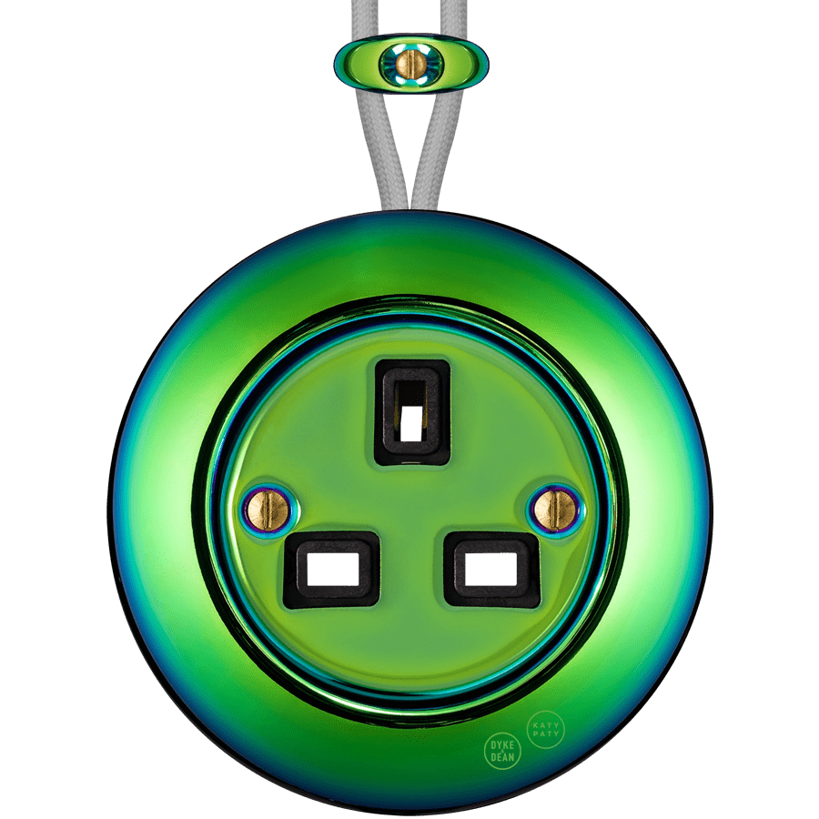 PORCELAIN KATY PATY COLONA ROUND SURFACE MOUNTED UK SOCKET CHLOREDO - DYKE & DEAN