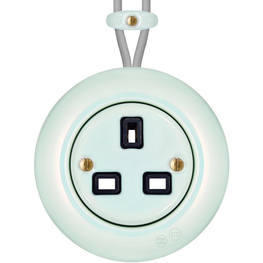 PORCELAIN KATY PATY COLONA ROUND SURFACE MOUNTED UK SOCKET CONCHA - DYKE & DEAN