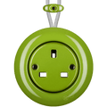 PORCELAIN KATY PATY COLONA ROUND SURFACE MOUNTED UK SOCKET GREEN - DYKE & DEAN